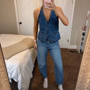 wild fable Light Blue Denim Halter Vest